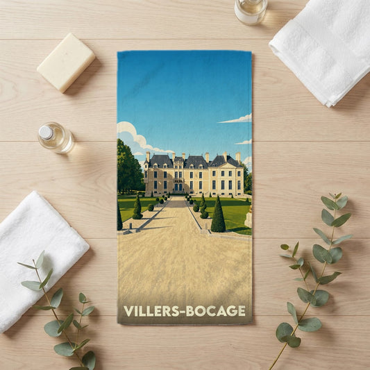 Serviette de bain 30 cm x 60 cm souvenir de Villers-Bocage