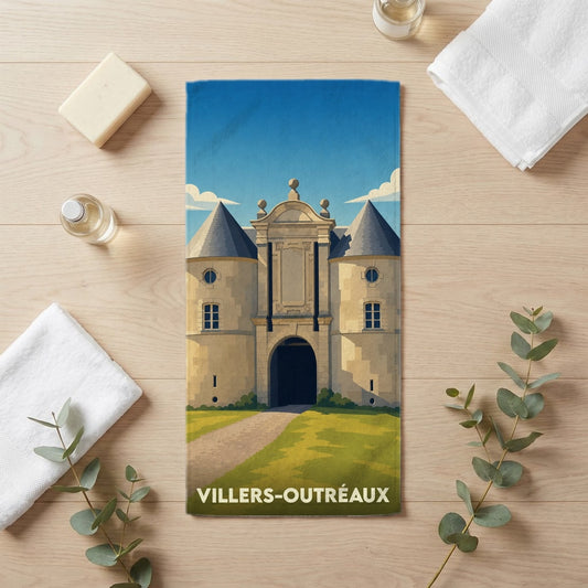 Serviette de bain 30 cm x 60 cm souvenir de Villers-Outréaux