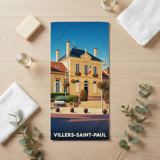 Serviette de bain 30 cm x 60 cm souvenir de Villers-Saint-Paul
