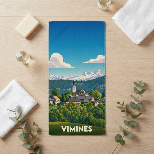 Serviette de bain 30 cm x 60 cm souvenir de Vimines