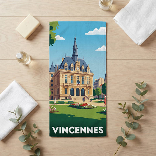 Serviette de bain 30 cm x 60 cm souvenir de Vincennes