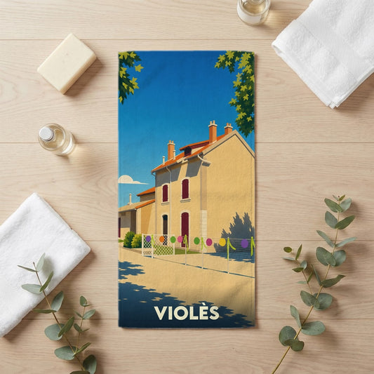 Serviette de bain 30 cm x 60 cm souvenir de Violès