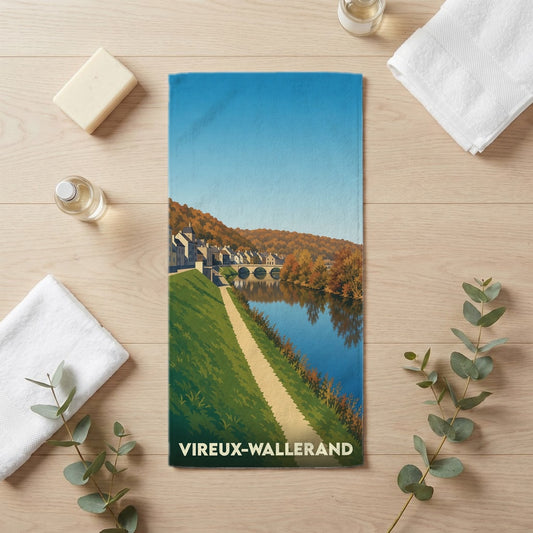 Serviette de bain 30 cm x 60 cm souvenir de Vireux-Wallerand