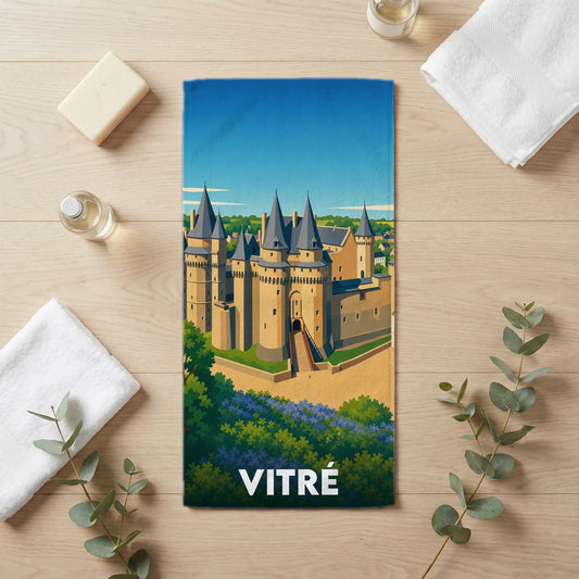 Serviette de bain 30 cm x 60 cm souvenir de Vitré