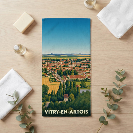 Serviette de bain 30 cm x 60 cm souvenir de Vitry-en-Artois