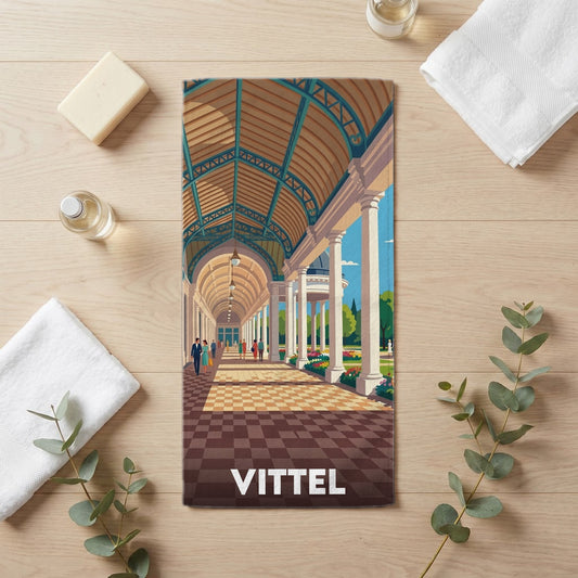 Serviette de bain 30 cm x 60 cm souvenir de Vittel