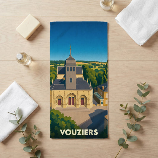 Serviette de bain 30 cm x 60 cm souvenir de Vouziers