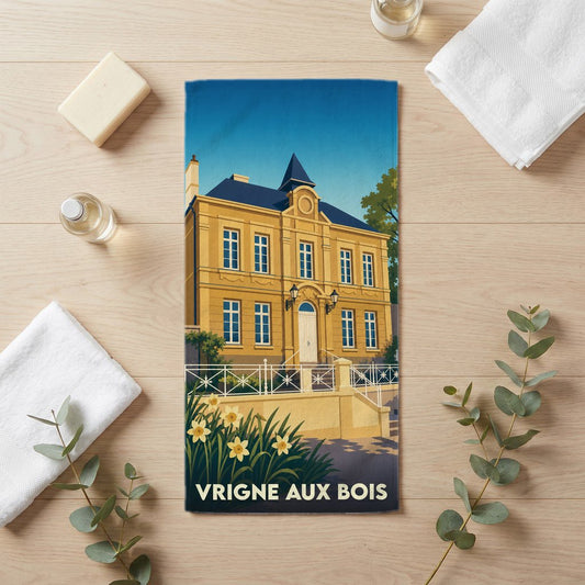 Serviette de bain 30 cm x 60 cm souvenir de Vrigne aux Bois
