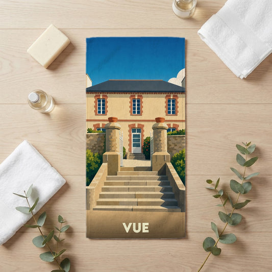 Serviette de bain 30 cm x 60 cm souvenir de Vue