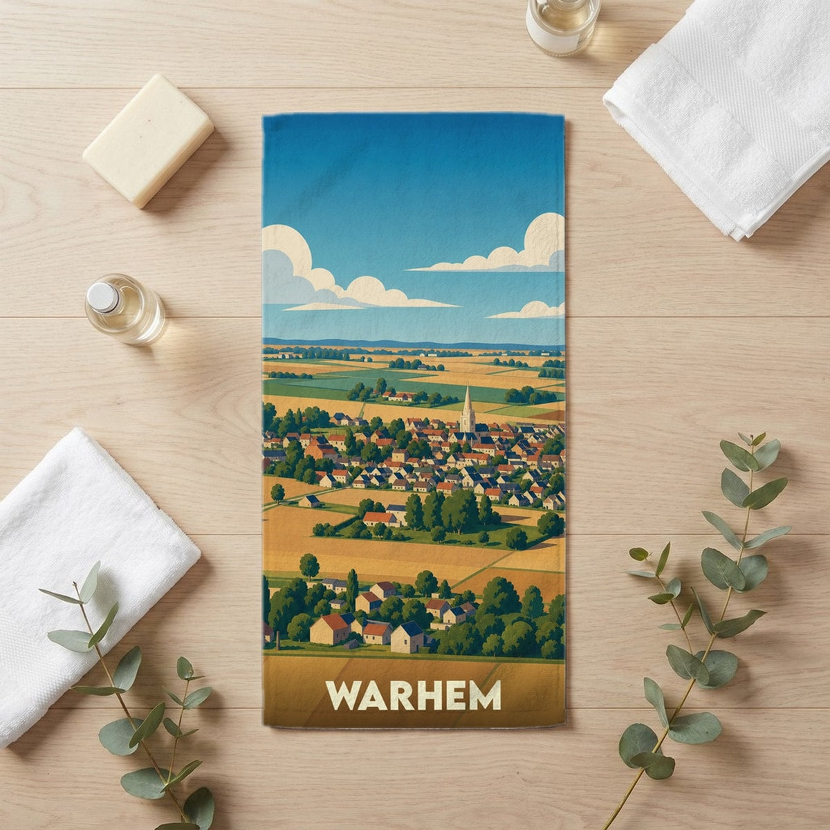 Serviette de bain 30 cm x 60 cm souvenir de Warhem