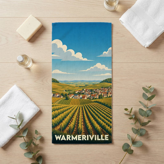 Serviette de bain 30 cm x 60 cm souvenir de Warmeriville