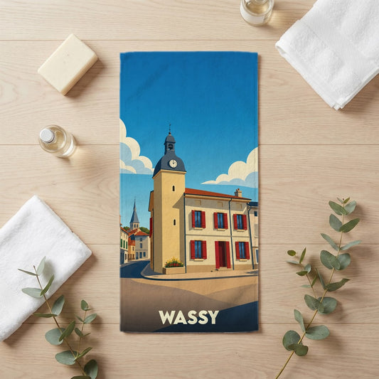 Serviette de bain 30 cm x 60 cm souvenir de Wassy