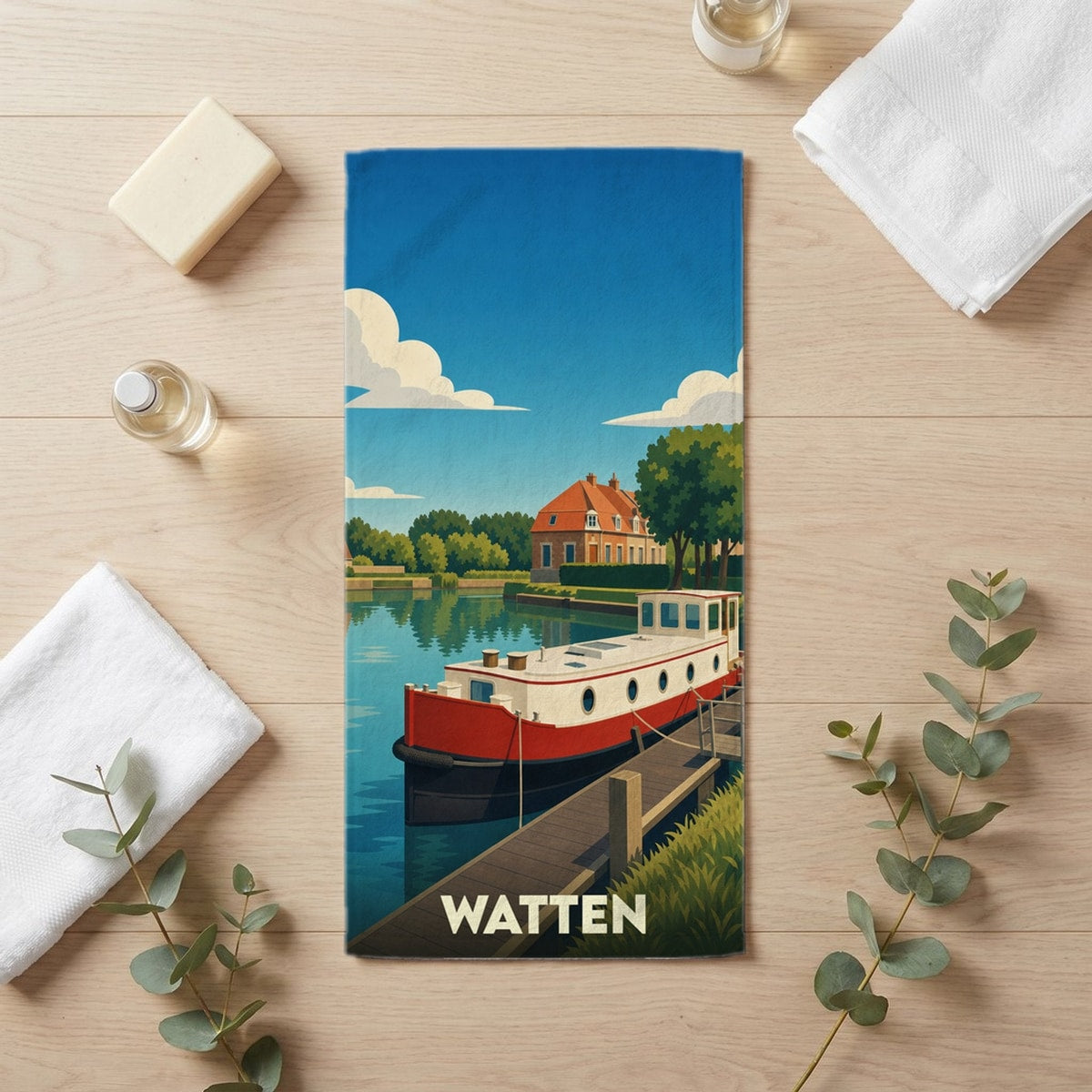 Serviette de bain 30 cm x 60 cm souvenir de Watten