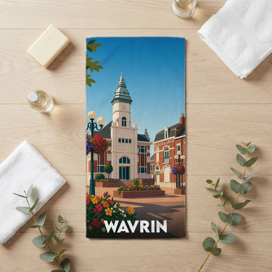 Serviette de bain 30 cm x 60 cm souvenir de Wavrin
