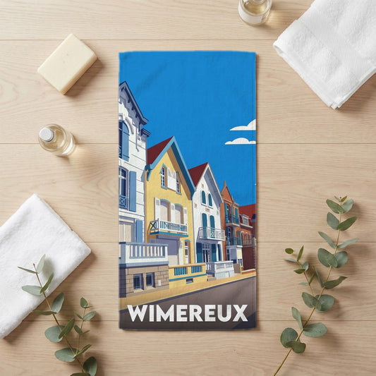 Serviette de bain 30 cm x 60 cm souvenir de Wimereux