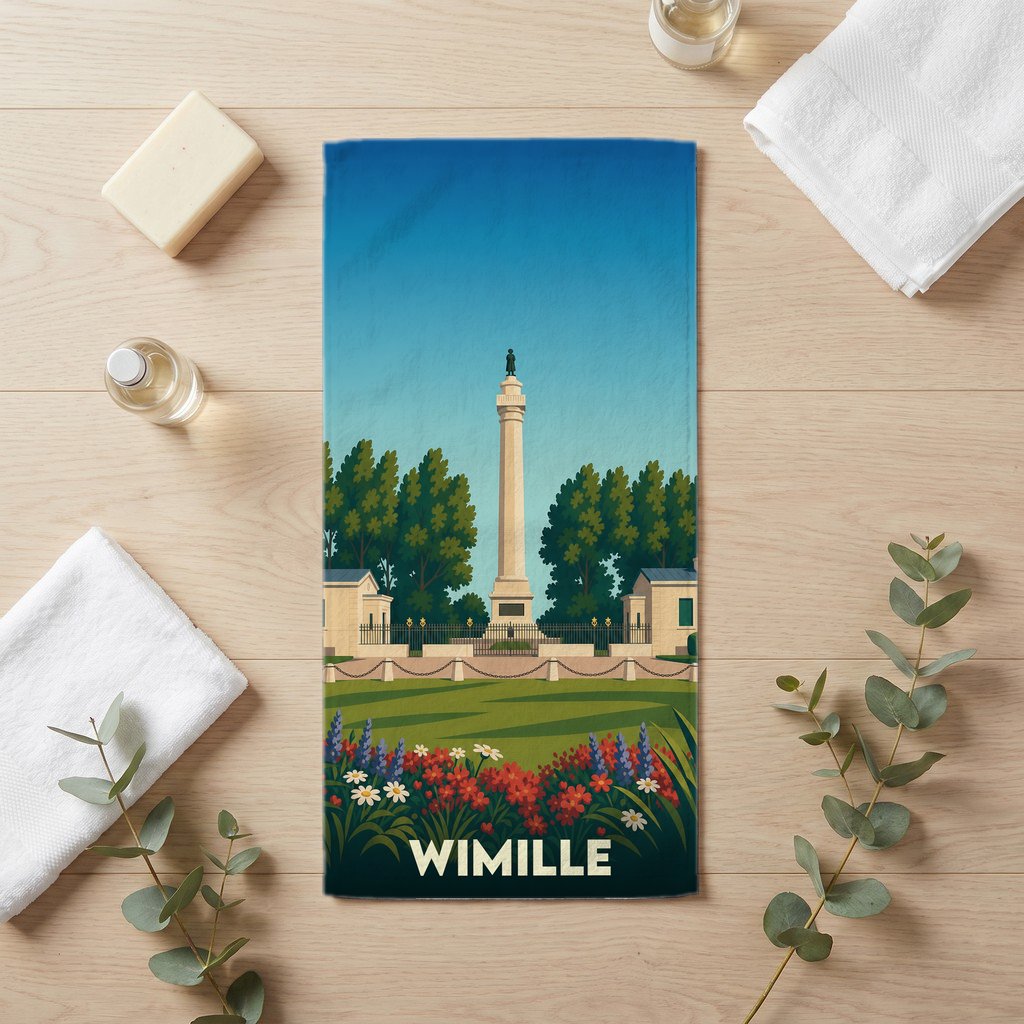 Serviette de bain 30 cm x 60 cm souvenir de Wimille