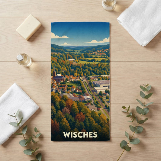Serviette de bain 30 cm x 60 cm souvenir de Wisches