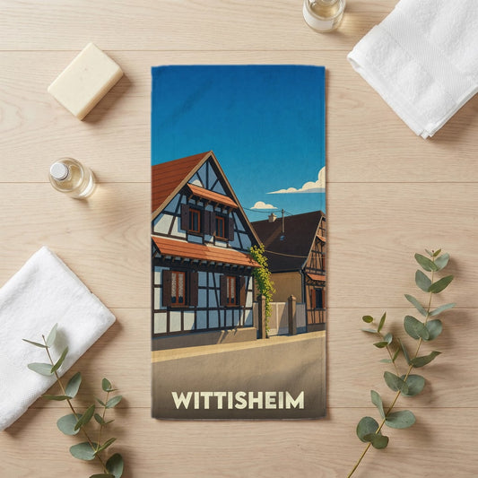 Serviette de bain 30 cm x 60 cm souvenir de Wittisheim