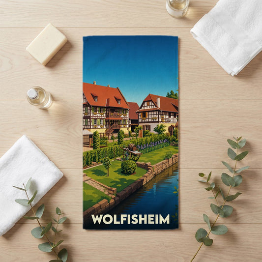 Serviette de bain 30 cm x 60 cm souvenir de Wolfisheim