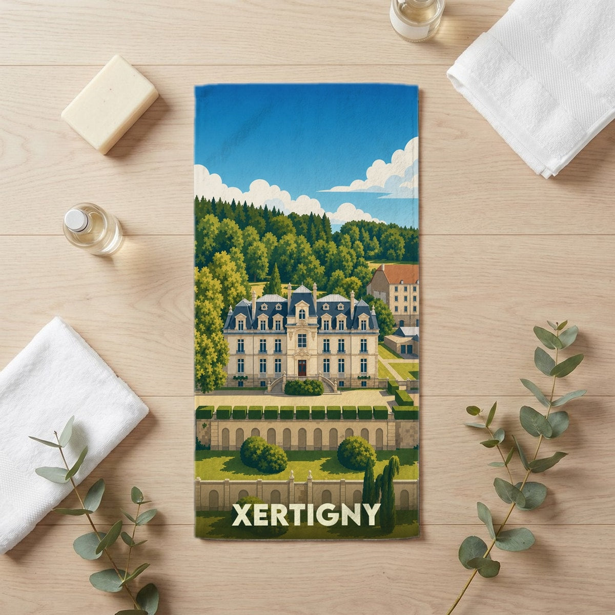 Serviette de bain 30 cm x 60 cm souvenir de Xertigny