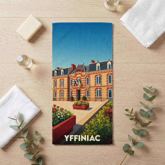 Serviette de bain 30 cm x 60 cm souvenir de Yffiniac