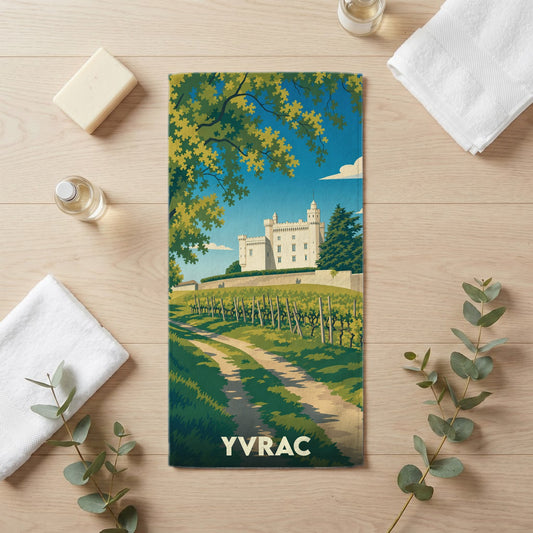 Serviette de bain 30 cm x 60 cm souvenir de Yvrac