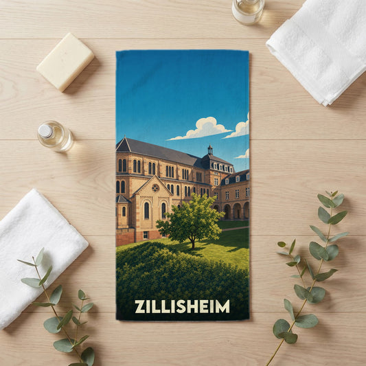 Serviette de bain 30 cm x 60 cm souvenir de Zillisheim