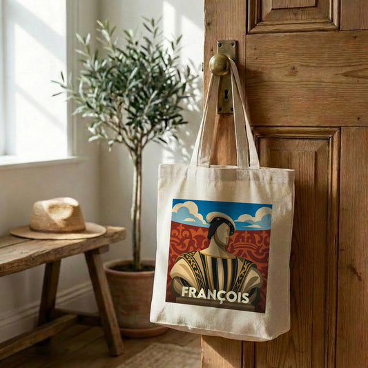 Tote bag souvenir de la ville de François avec une illustration stylisée.