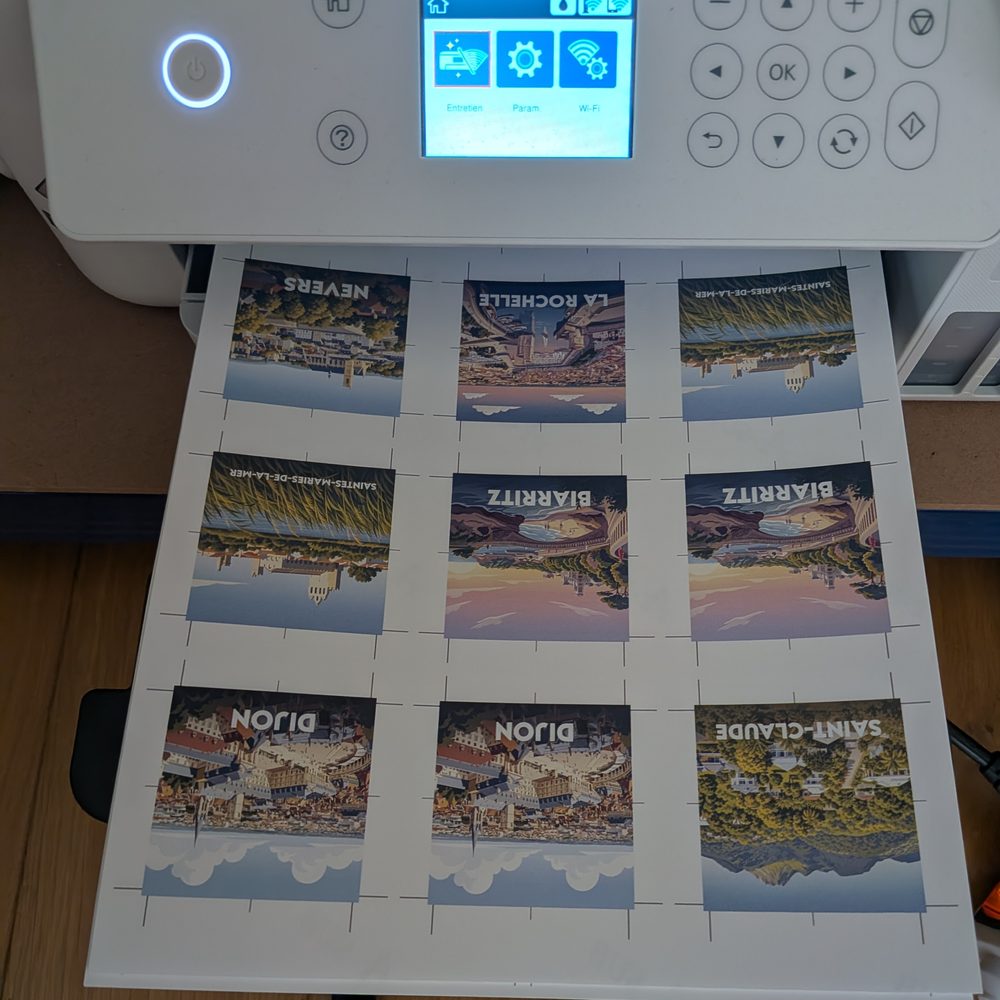 Étape 1 — on imprime le transfert